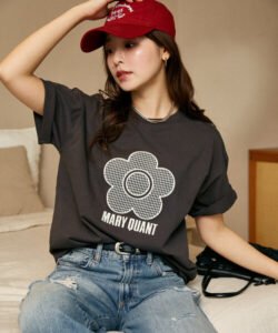 MARY QUANT × PUBLUX|Mixed Material Daisy Art T-Shirt - Limited Edition